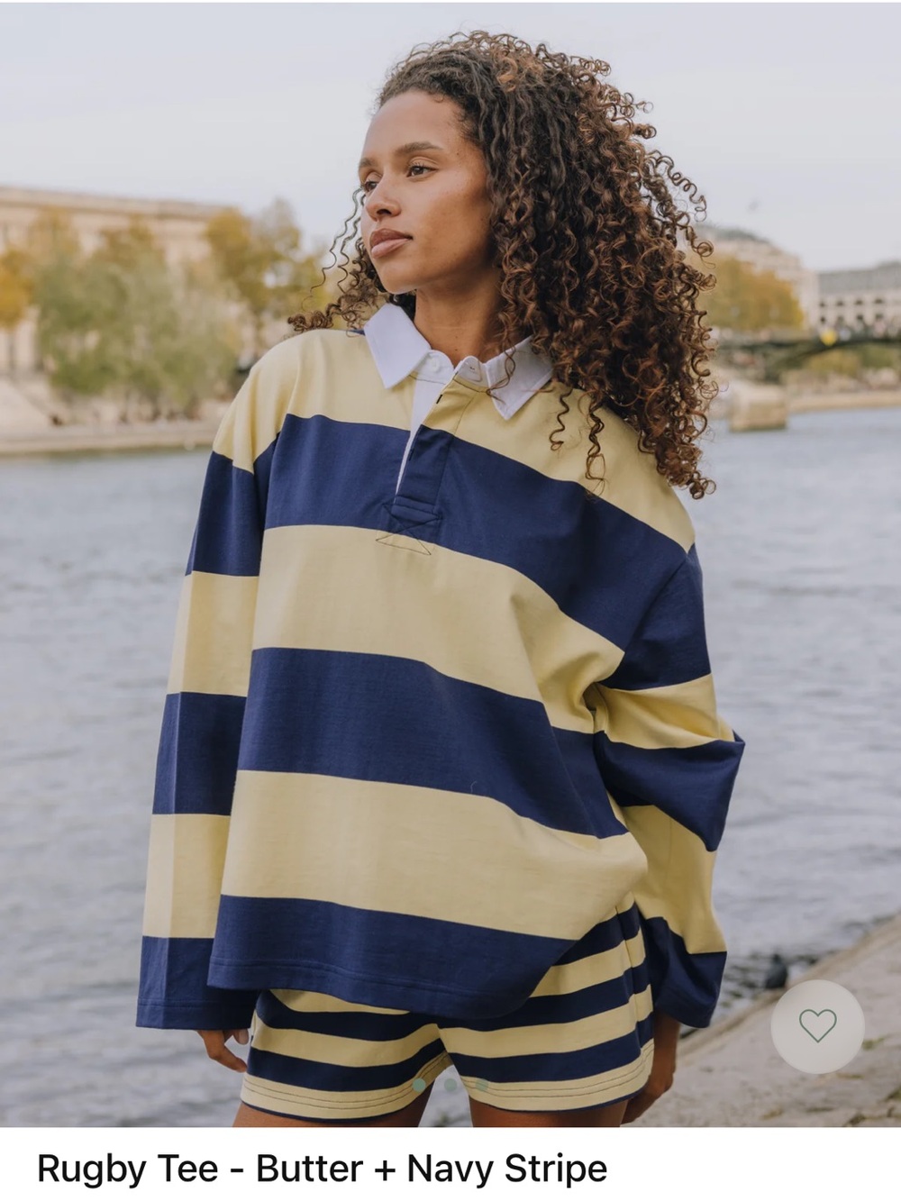 Daily Drills Butter and Navy Striped Rugby Shirt